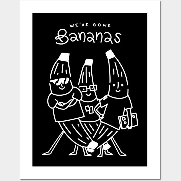 We've gone Bananas! Wall Art by ginaromoart